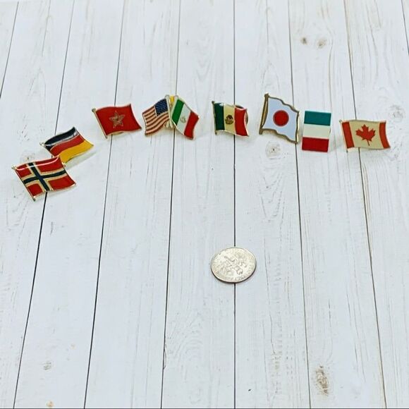 Country Flag Straight Back Pin Bundle - Picture 1 of 4